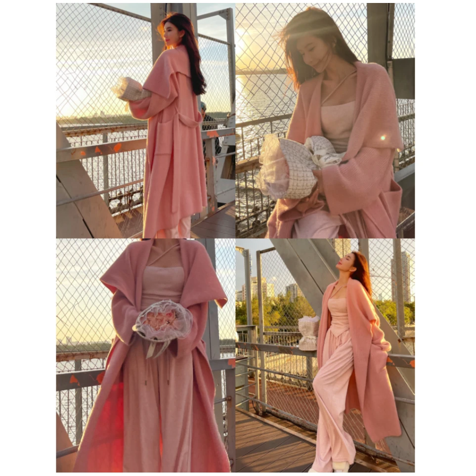 婉君【美得像初恋】休闲慵懒风外套气质网红长款LWJ23C3C900