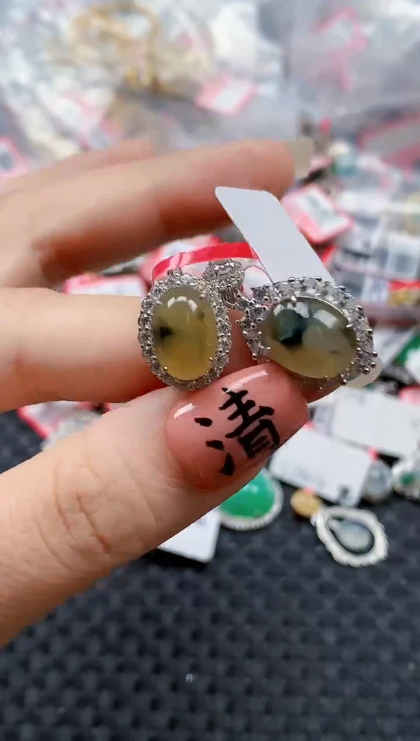 银S925镶嵌戒指翡翠天然A货缅甸翡翠