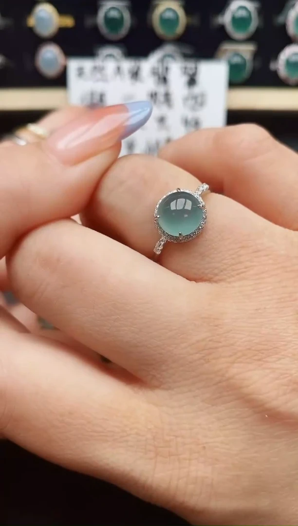 翡翠戒指银S925镶嵌1321