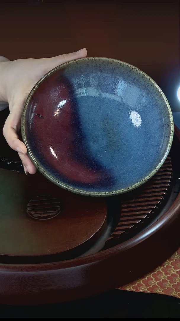 盘钧窑彩釉盘18.5cm