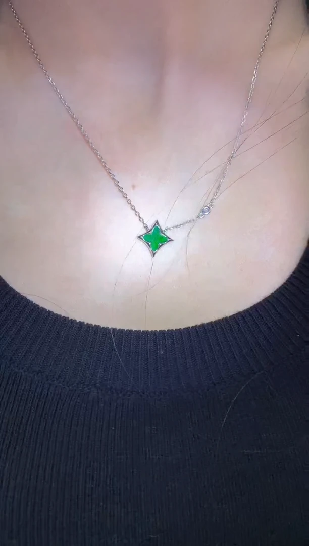 颈饰银S925镶嵌翡翠|不退不换