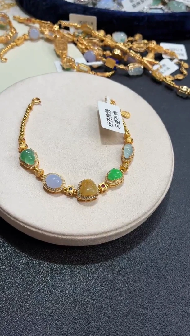 吊坠(不含链)银S925镶嵌翡翠手链