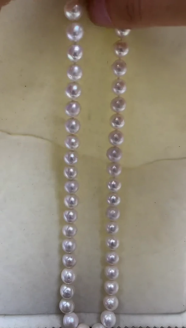 淡水珍珠银S925镶嵌项链淡水珍珠项链9-10mm