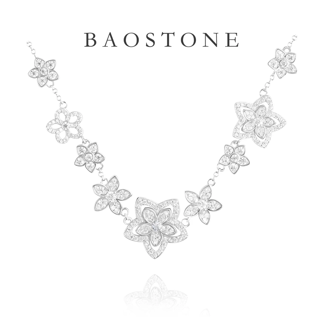 合金项链 BAOSTONE轻奢镂空【繁花】V金高定项链T575