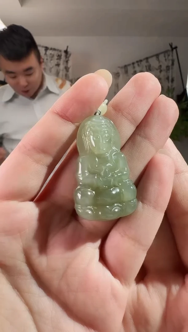 颈饰未镶嵌和田玉观音 34