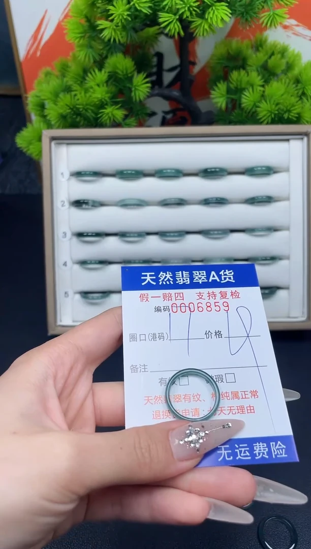翡翠戒指未镶嵌17*6859--