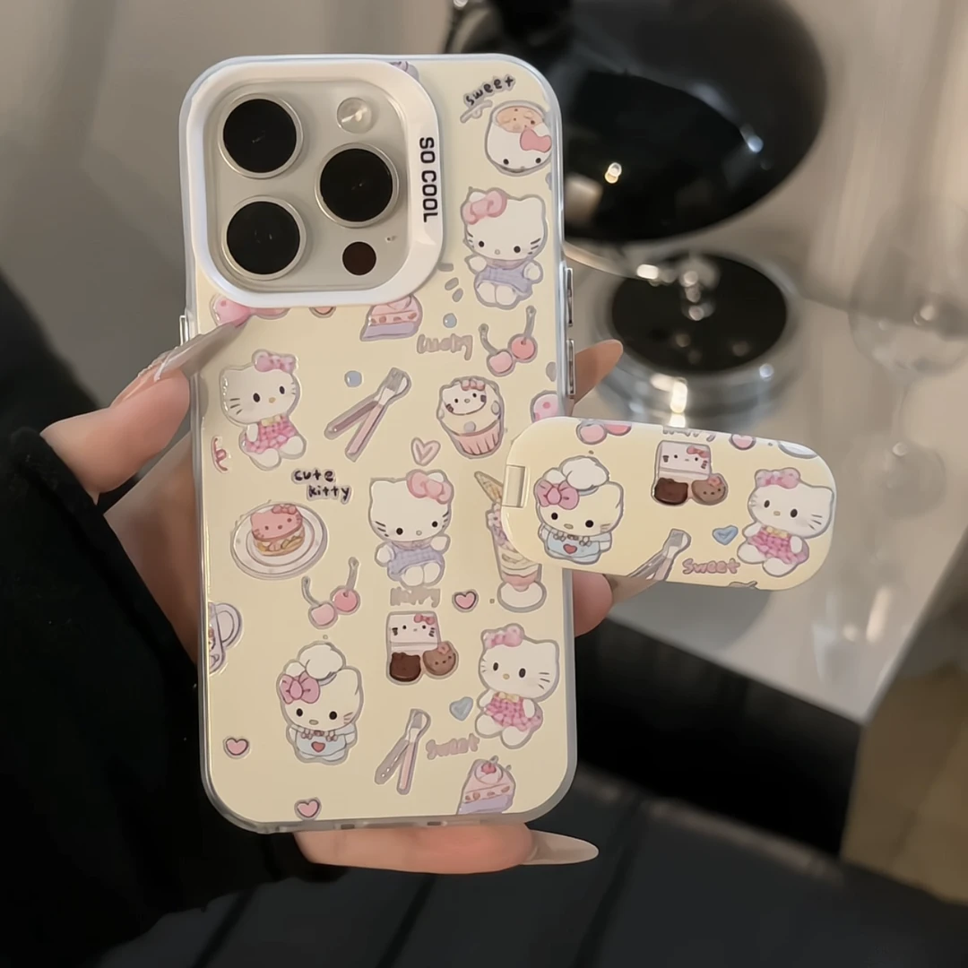 蛋糕Kitty合集适用苹果17华为p70vivo小米15oppo磨砂彩银手机壳