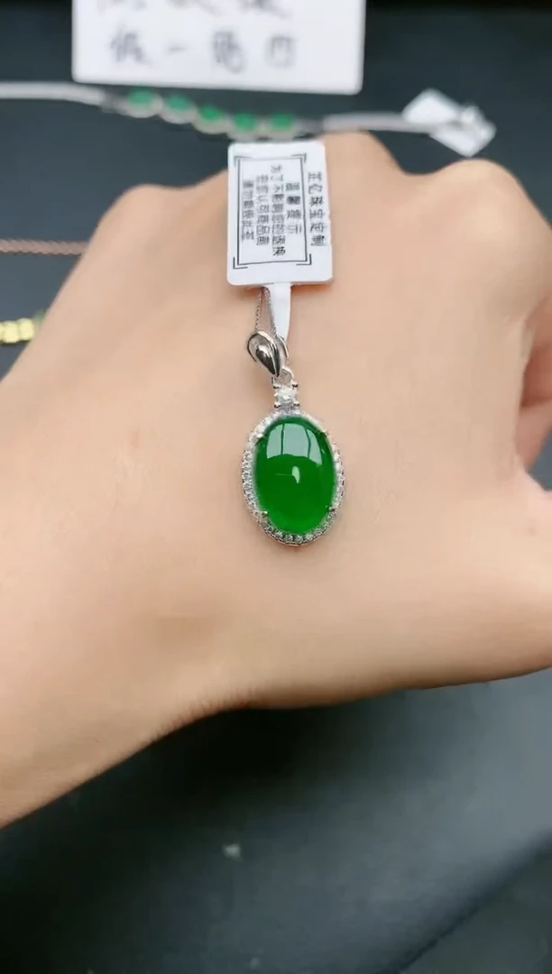 翡翠戒指银S925镶嵌111111