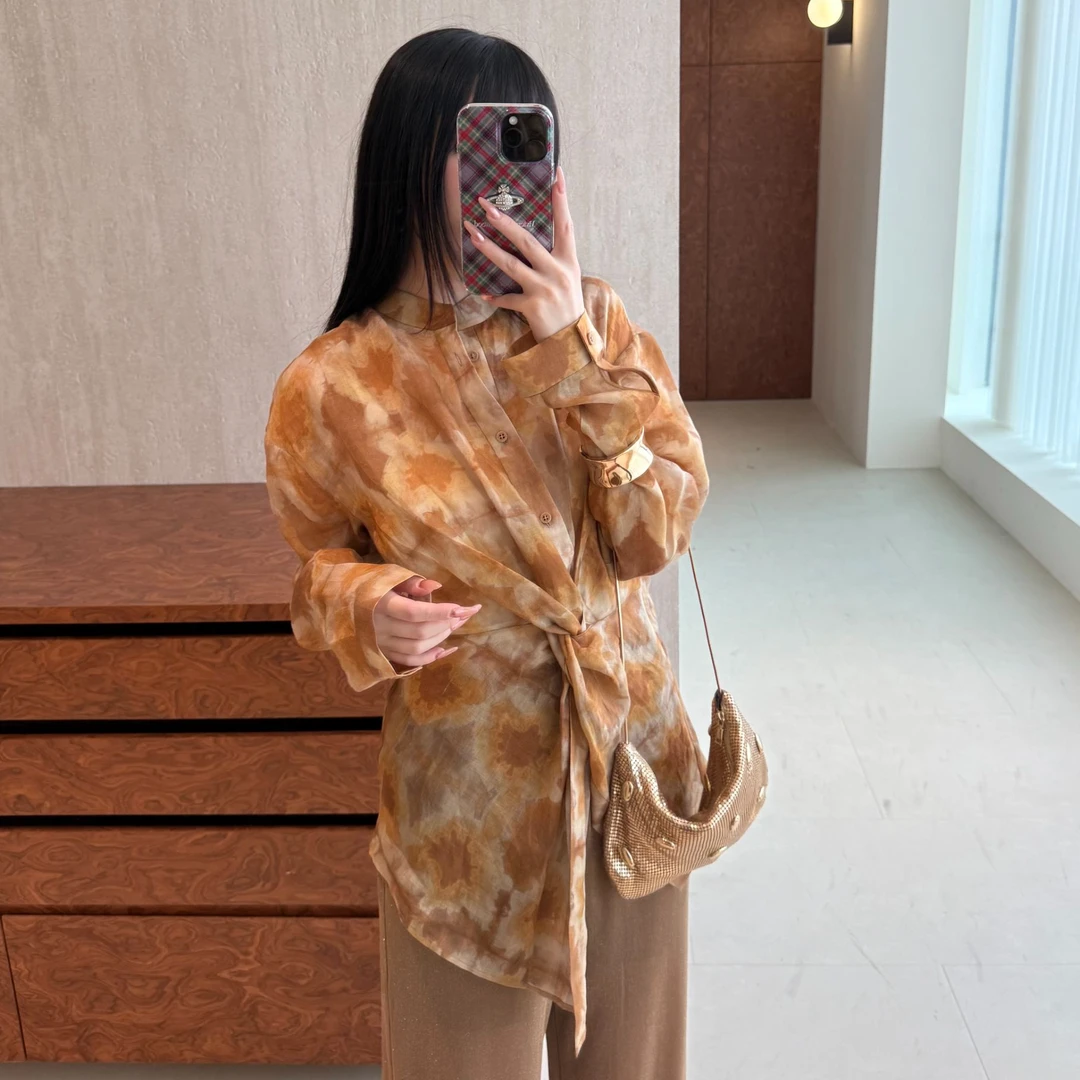 IINCBOUTIQUEAUTI SEMINARIO 纽结印花苎麻衬衫