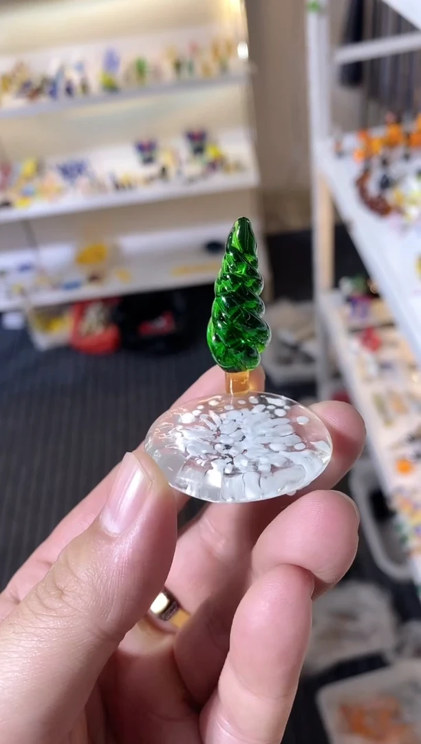 手工艺品琉璃底座树