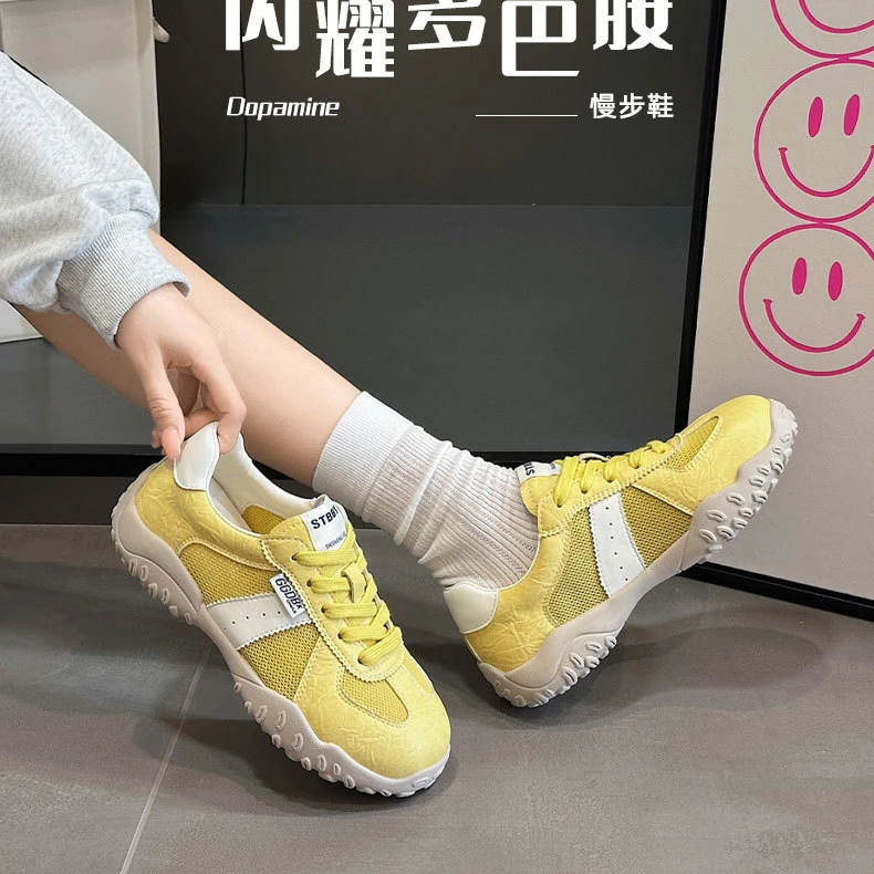 伊鹋鱼真皮透气德训鞋小白鞋时尚夏季网面百搭休闲防滑时尚休闲鞋