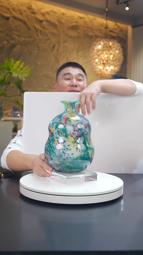 琉璃莫奈花园设计款葫芦花器+底座