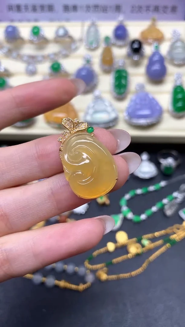 【闪购商品】翡翠18K金镶嵌吊坠(不含链)吊坠|3600+360