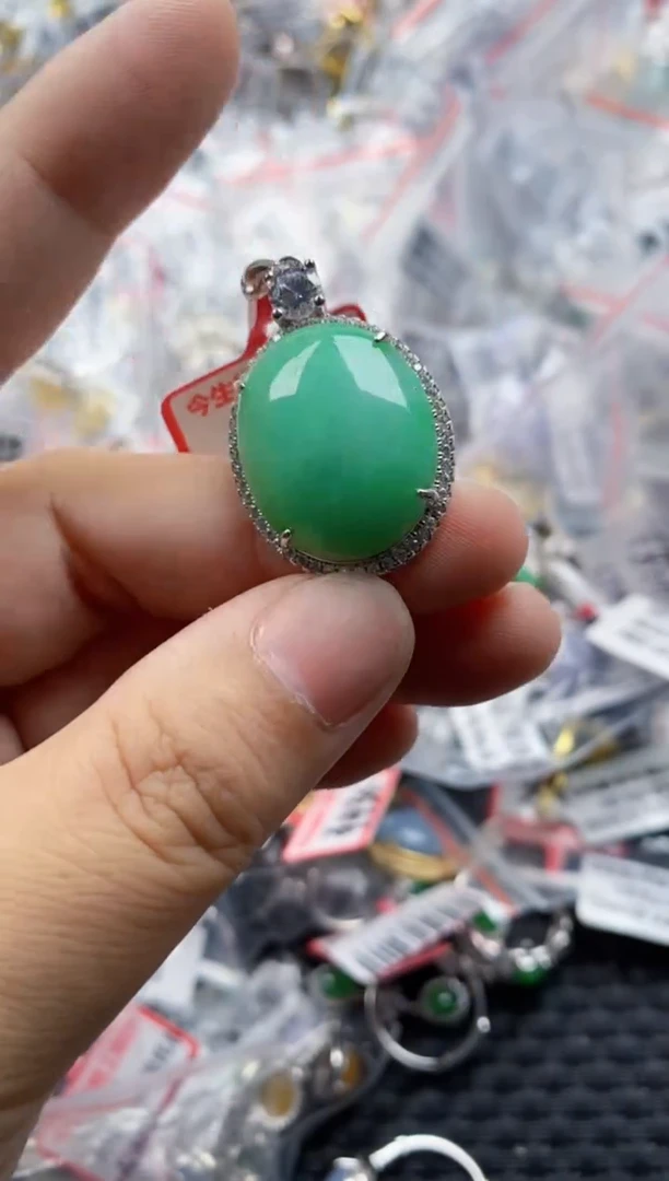 翡翠戒指银S925镶嵌333     8