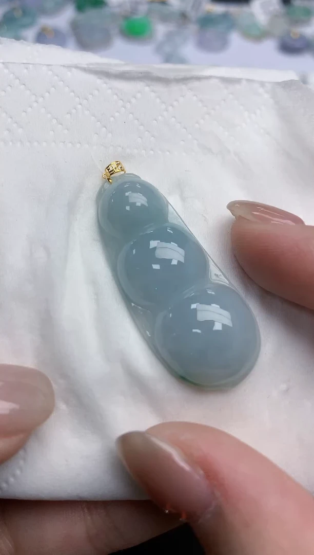 【闪购商品】翡翠颈饰18K金镶嵌天然缅甸翡翠A货