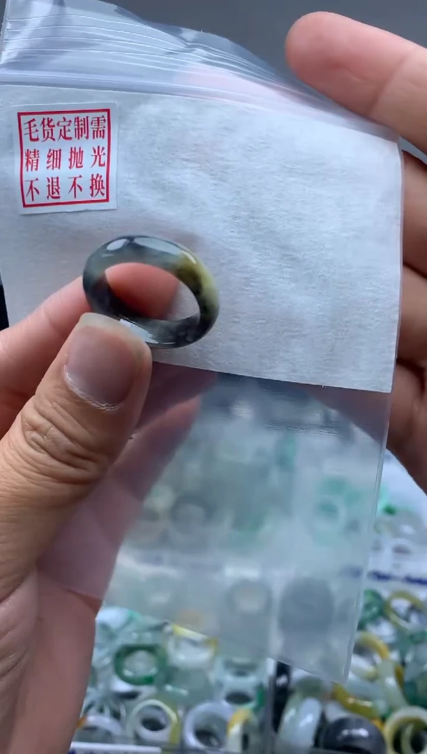 定制翡翠未镶嵌毛货需精细抛光戒圈16#