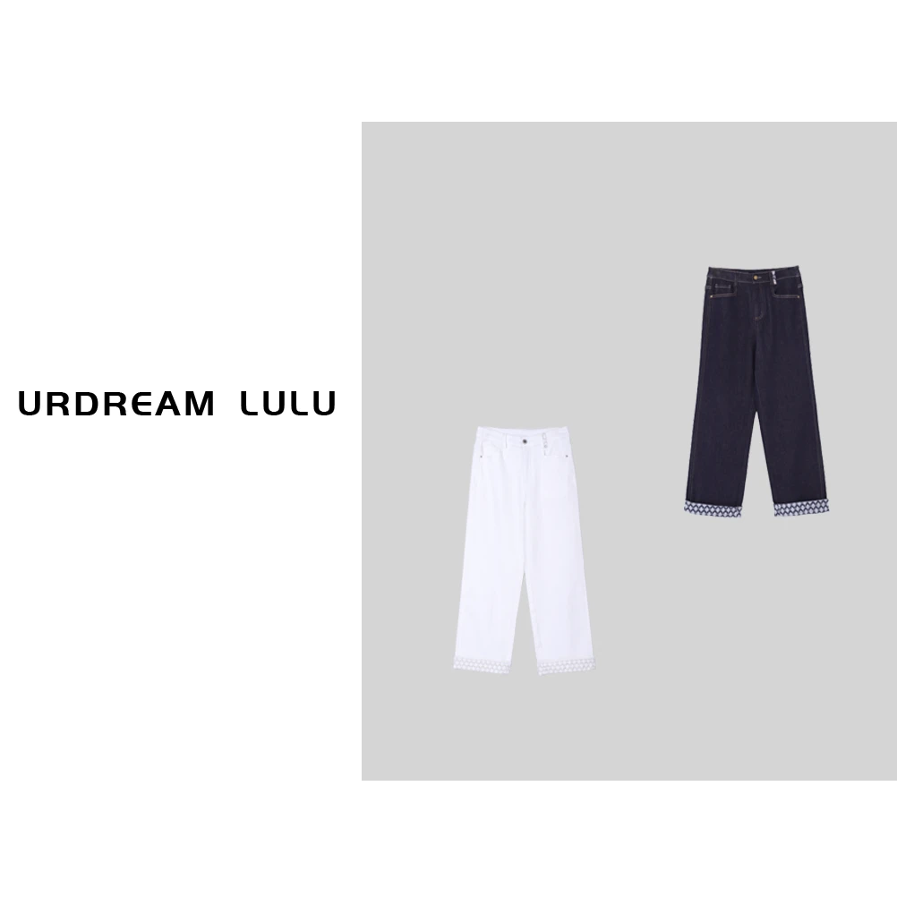 [丹宁游记] 棉莱赛尔印花两穿牛仔法棍裤女时尚百搭休闲裤-PA1618