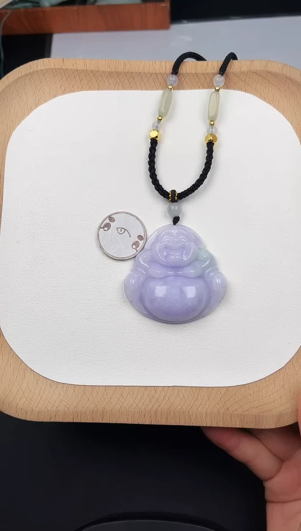 颈饰未镶嵌翡翠LH010翡翠紫大佛-3