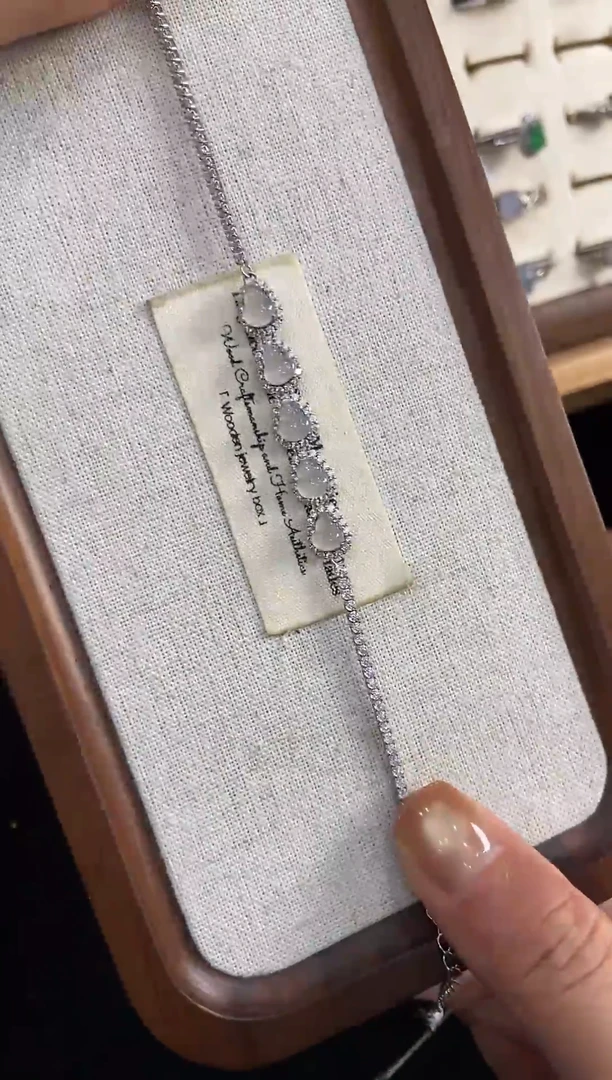 银S925镶嵌挂件翡翠手链