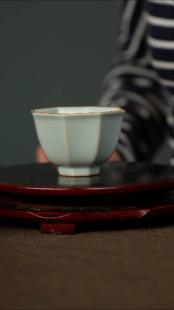 微微瑕 八方杯 无底款