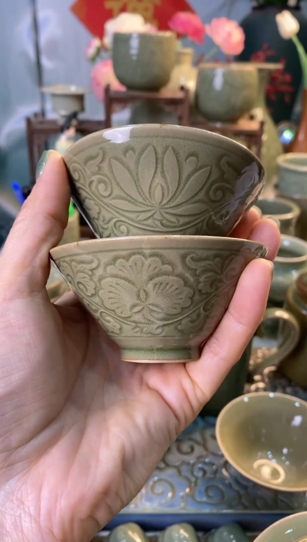 【闪购商品】微瑕 TS036【牡丹和莲纹】斗笠各一只