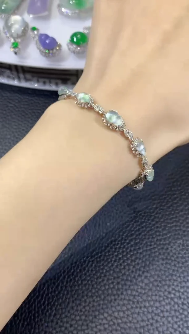 18K金镶嵌手链翡翠Z75