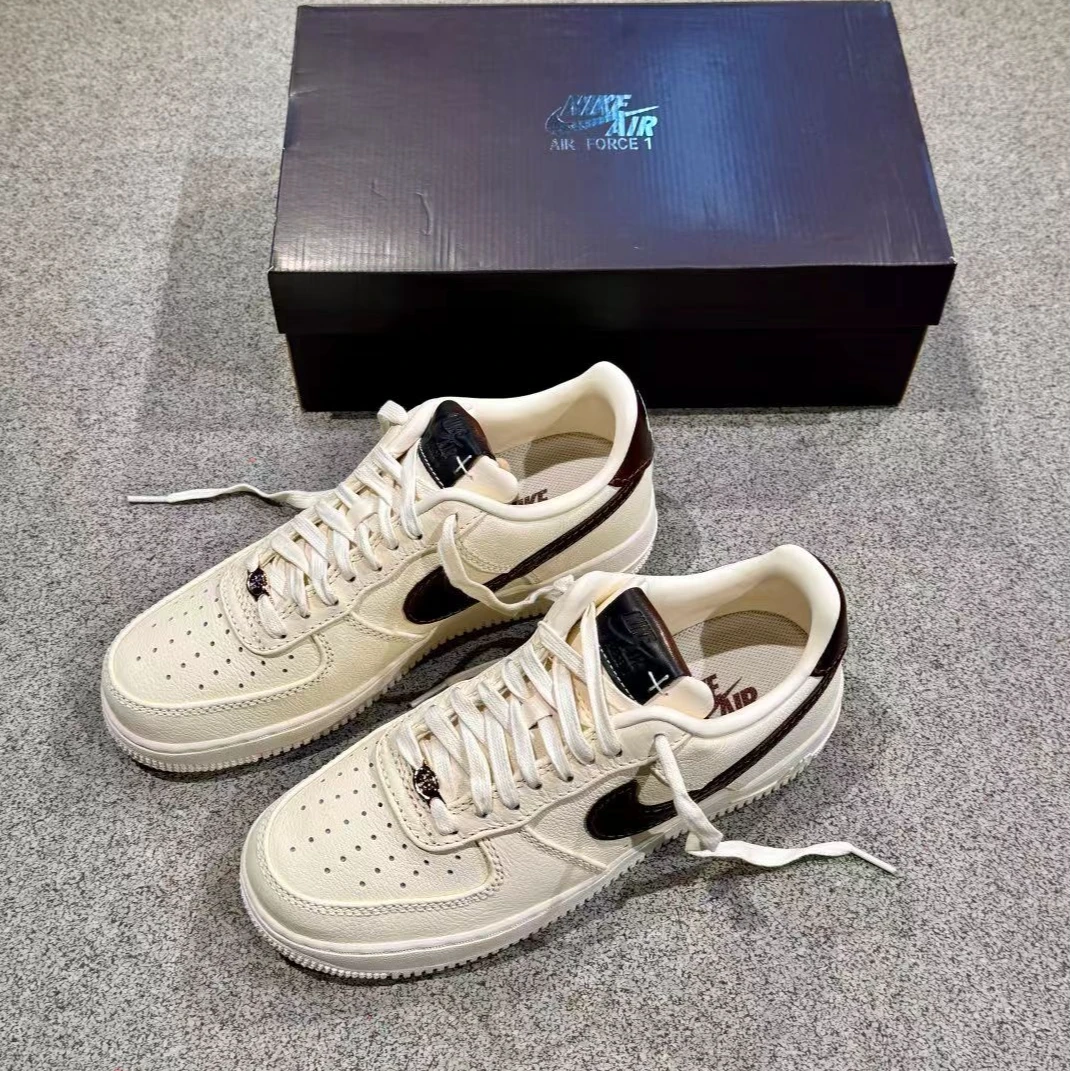 NIKE耐克男子空军AF1 Low流光风米白色低帮板鞋休闲耐磨官方正品