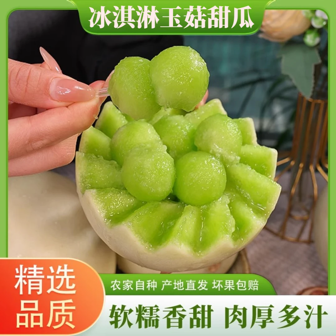 冰淇淋玉菇甜瓜果园现摘现发新鲜自然成熟香甜多汁精选品质3斤起