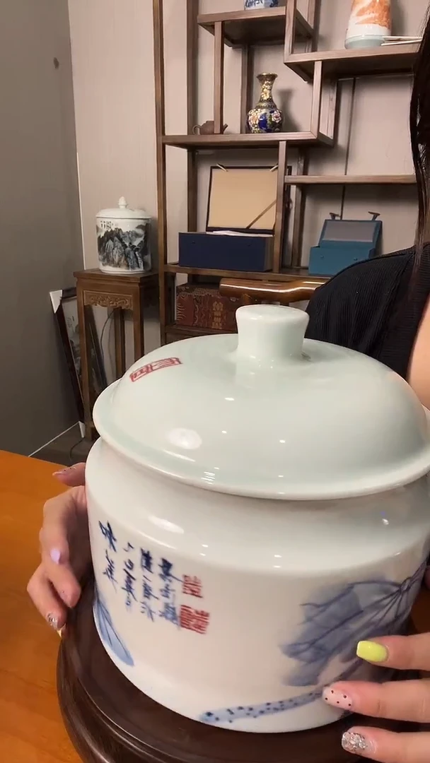 陶土景德镇大师瓷专场系列青花瓷陶瓷茶叶罐580