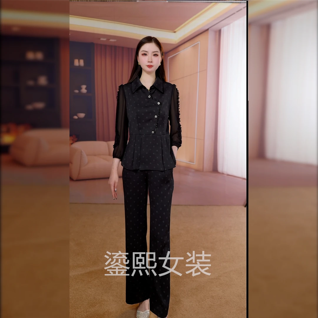 【鎏熙女装】25A-74气质休闲春秋季两件套时尚减龄套装女装