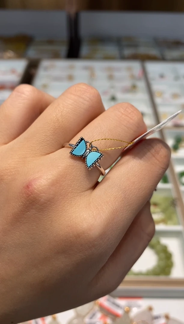 【闪购商品】绿松石戒指银S925镶嵌戒指