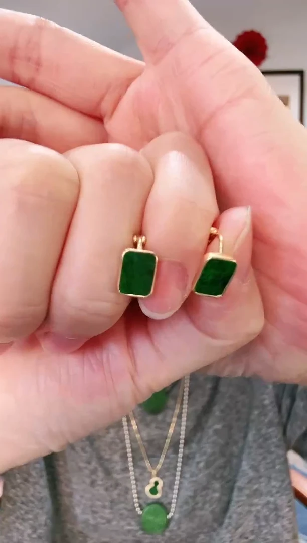 【闪购商品】翡翠耳饰银S925镶嵌耳饰