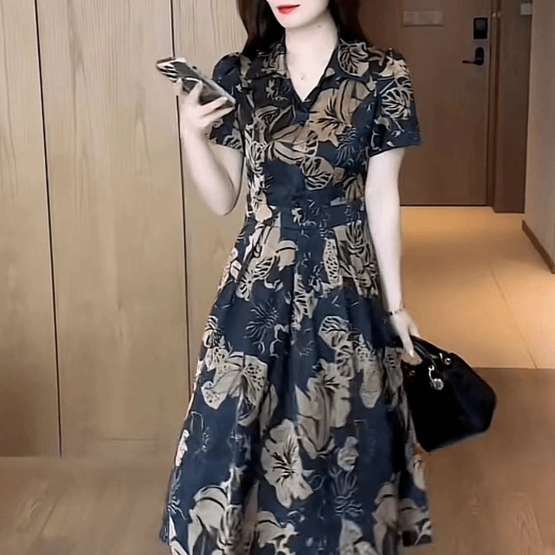 夏季高端优雅丁达尔穿搭洋气气质法式时尚减龄显瘦女装连衣裙女装