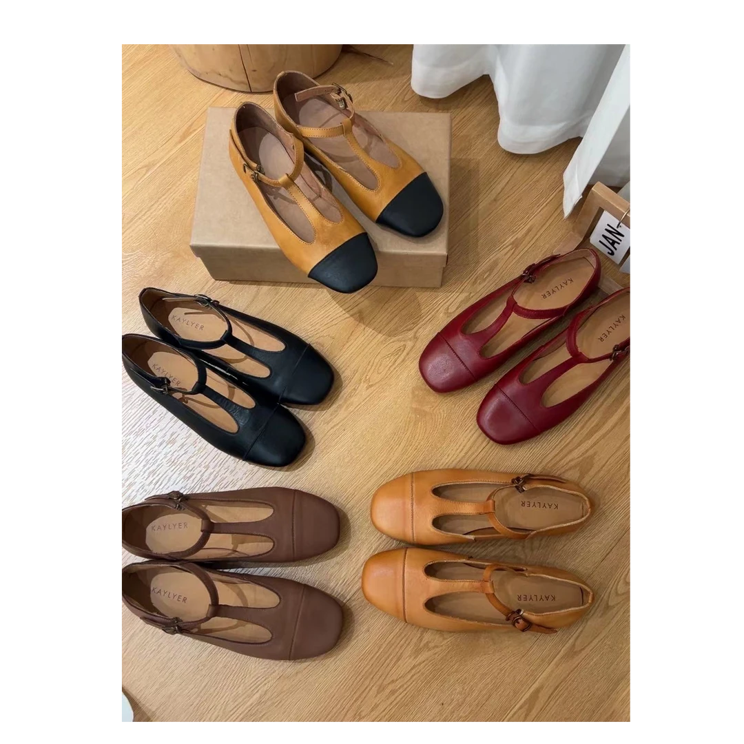 【港口大叔】英伦风头层牛皮软底百搭玛丽珍鞋2058-1