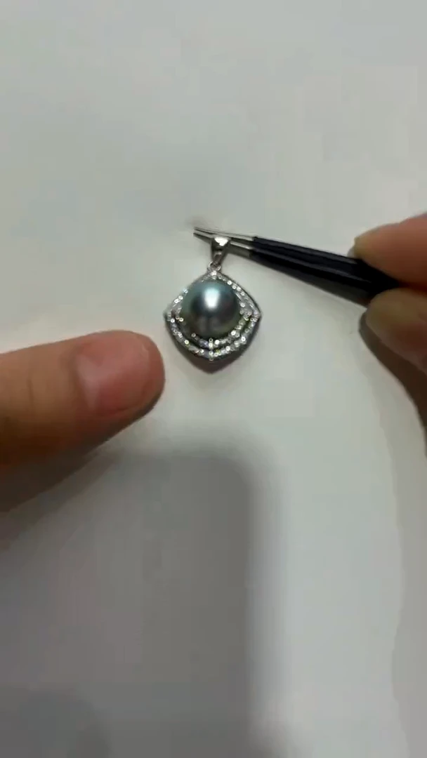 海水珍珠银S925镶嵌吊坠(赠链)海水珍珠