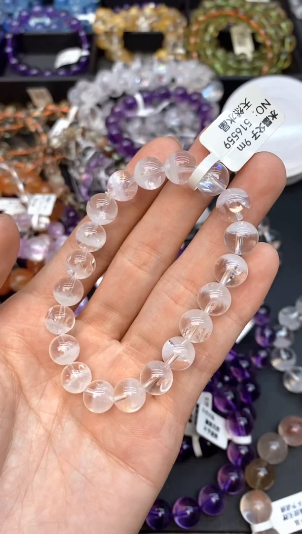 未镶嵌手串水晶51白幽灵9mm