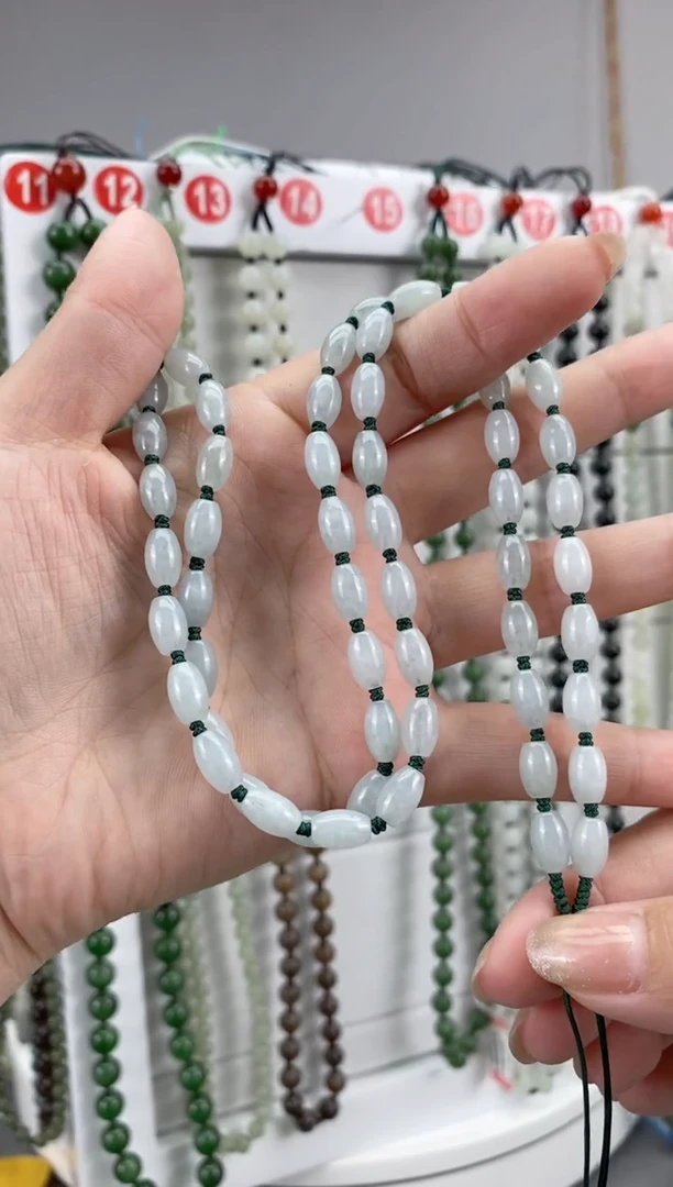 翡翠未镶嵌颈饰翡翠米粒打结款5