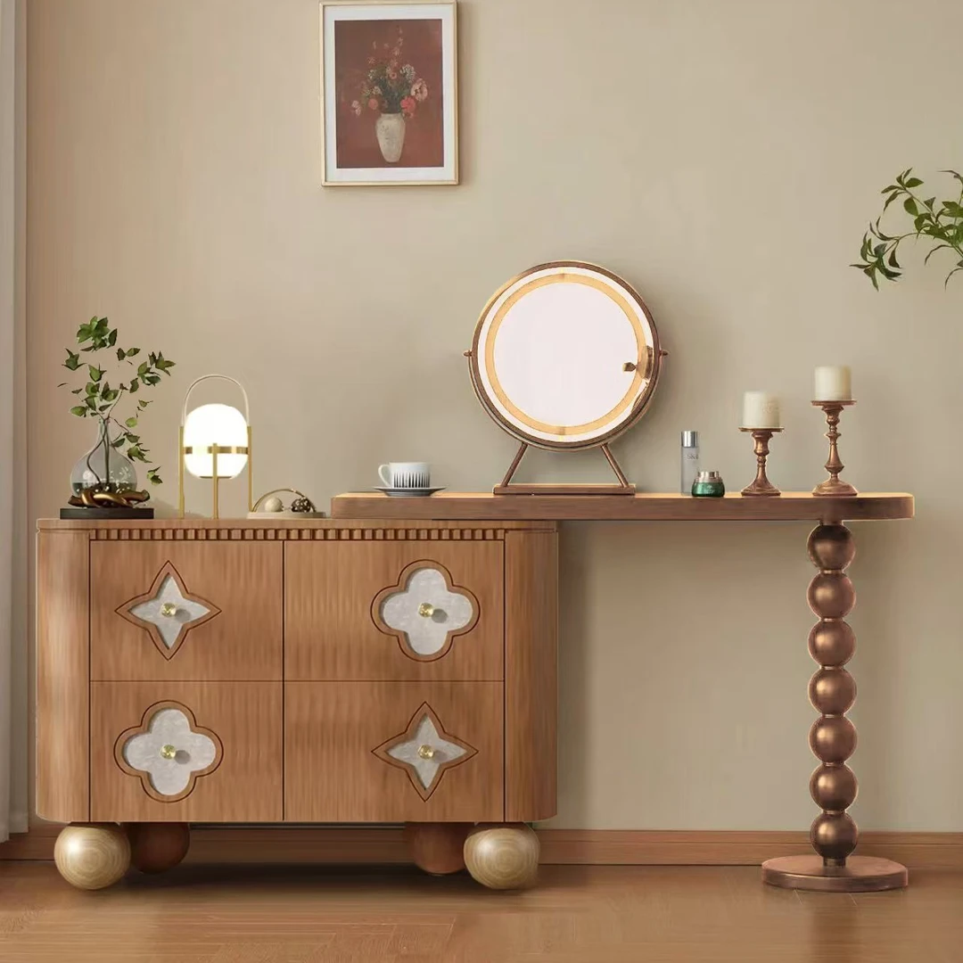 四叶草法式复古梳妆台卧室简约家用化妆台家具装饰储物收纳柜