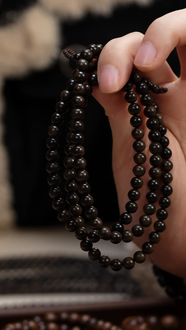 檀香木手串/手链舞**生阴沉老山檀香0.6圆珠多圈108颗沉水