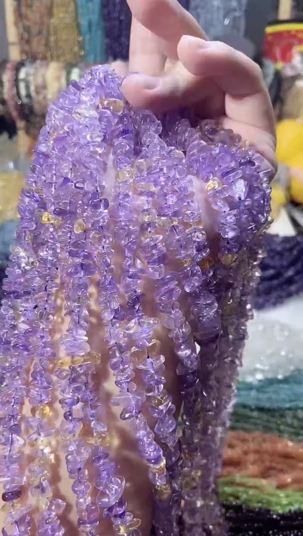 未镶嵌珠宝半成品水晶紫黄晶