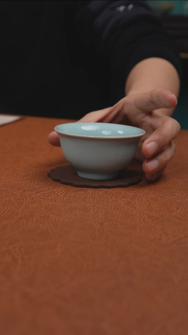 【闪购商品】杯汝州原产地原矿釉天青压手杯