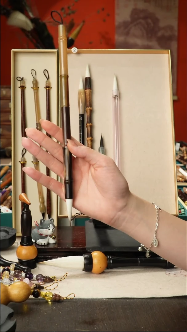 11号孤品高货毛笔链接 清水试笔 蘸墨不退