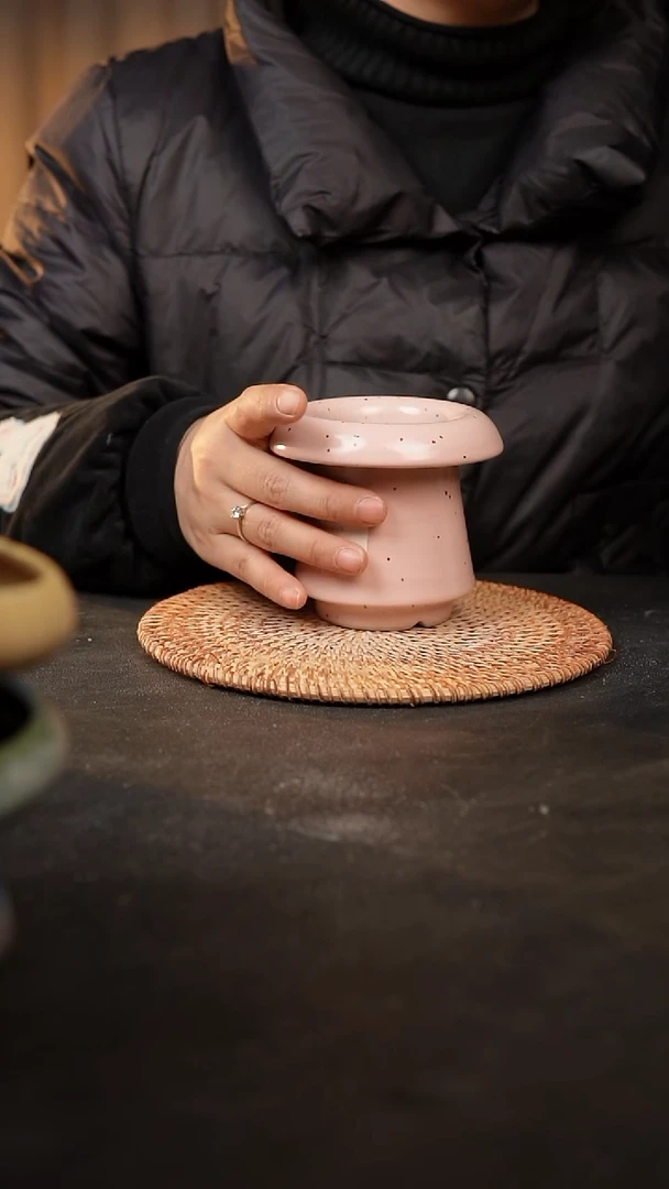 【闪购商品】瓷片泥泥手工花盆口6高9