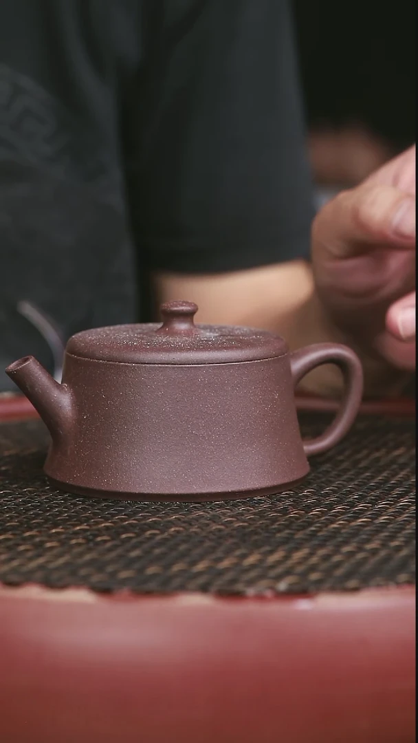茶壶紫砂11号高砂老紫泥云柱200CC微瑕