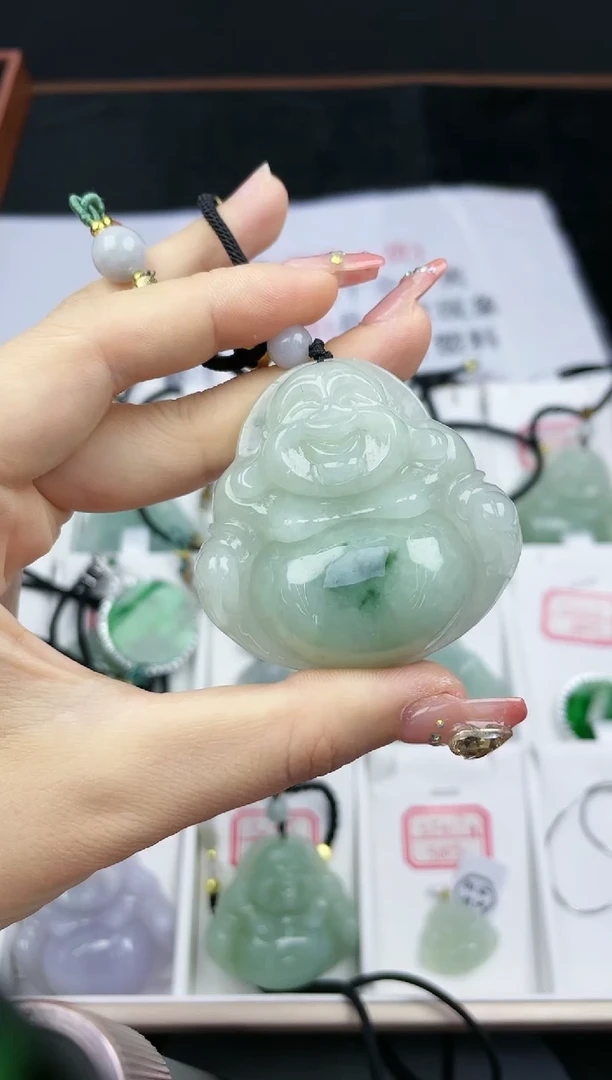 翡翠未镶嵌颈饰0524肚里飘花大佛