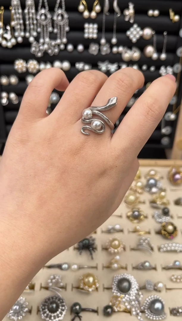 【闪购商品】海水珍珠戒指银S925镶嵌S925海水戒指