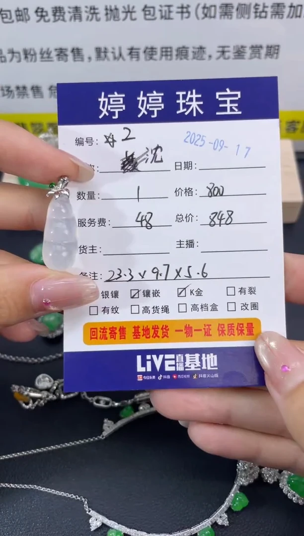 吊坠(不含链)18K金镶嵌翡翠?****！0917002
