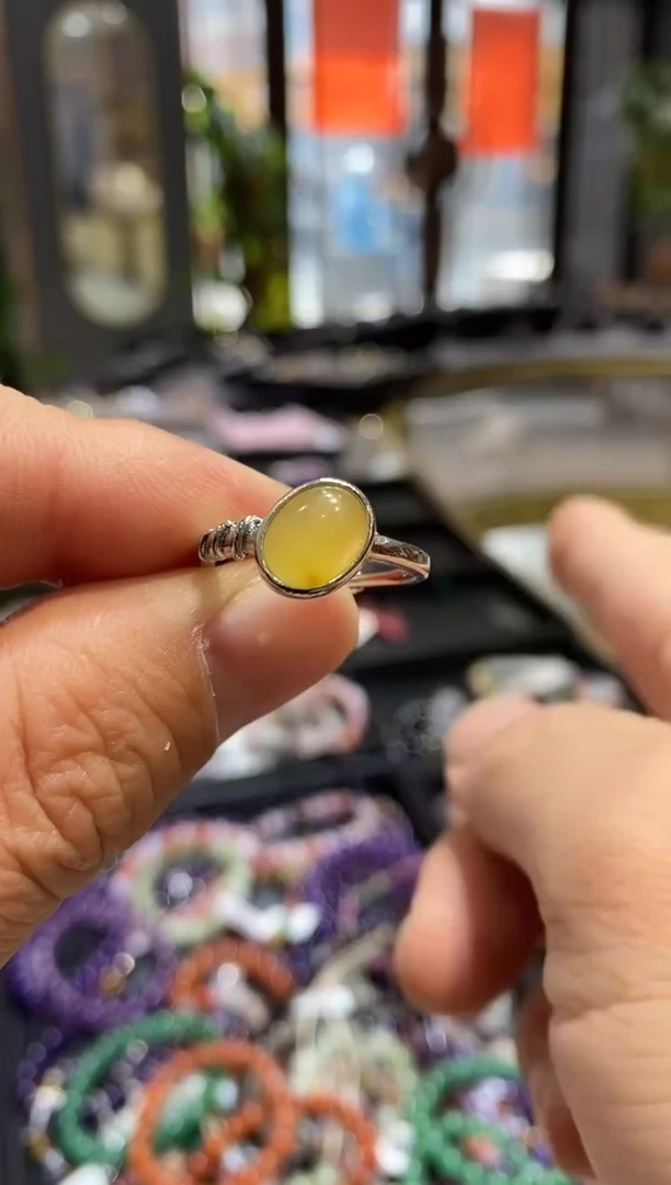 【闪购商品】琥珀戒指未镶嵌实体清货