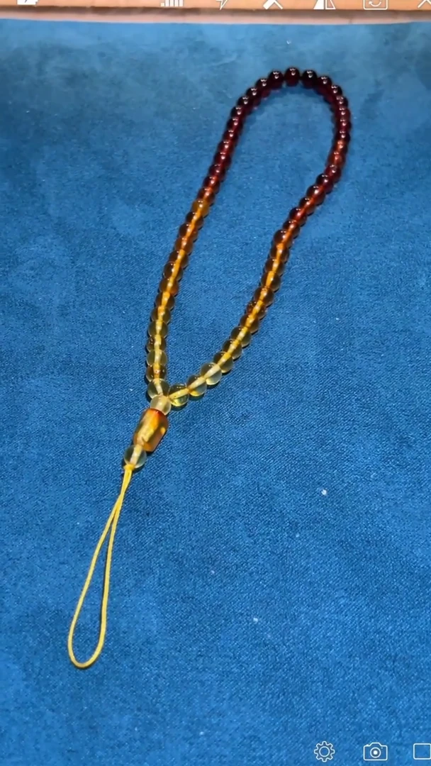 【闪购商品】琥珀裸石未镶嵌WR渐变色手机/钥匙挂绳