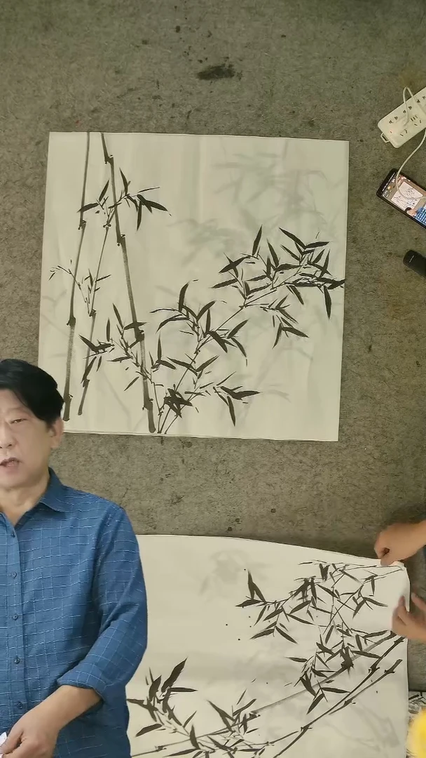 国画四尺斗方  墨竹   69*69cm